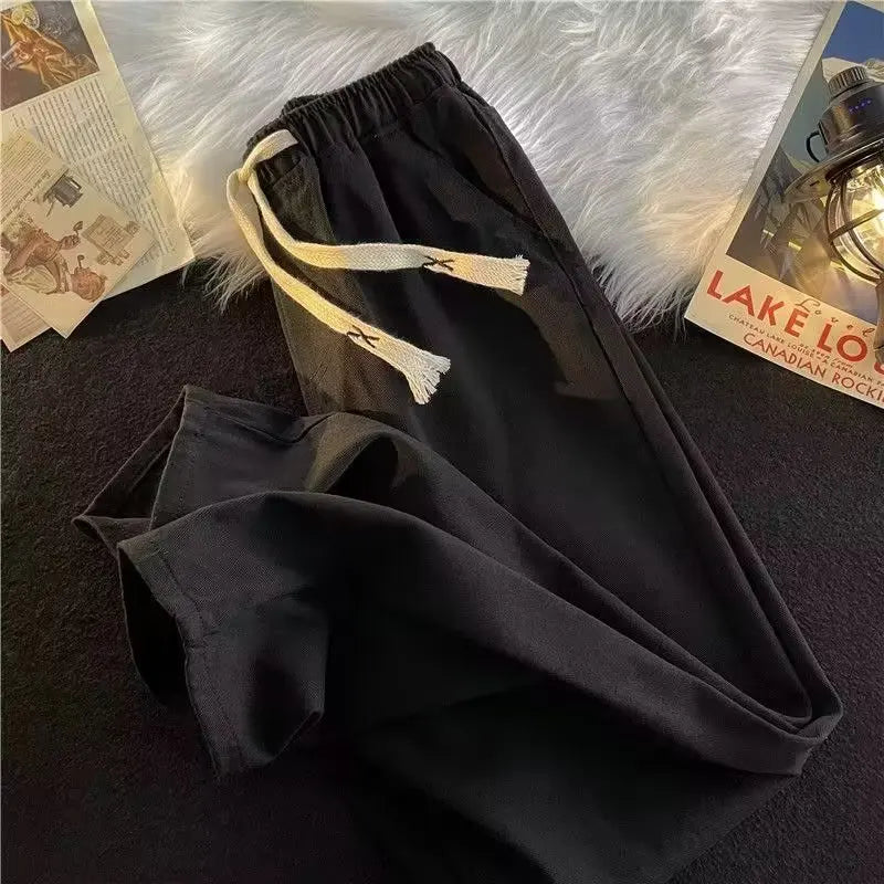 Men’s Loose Wide-Leg Drawstring Jeans