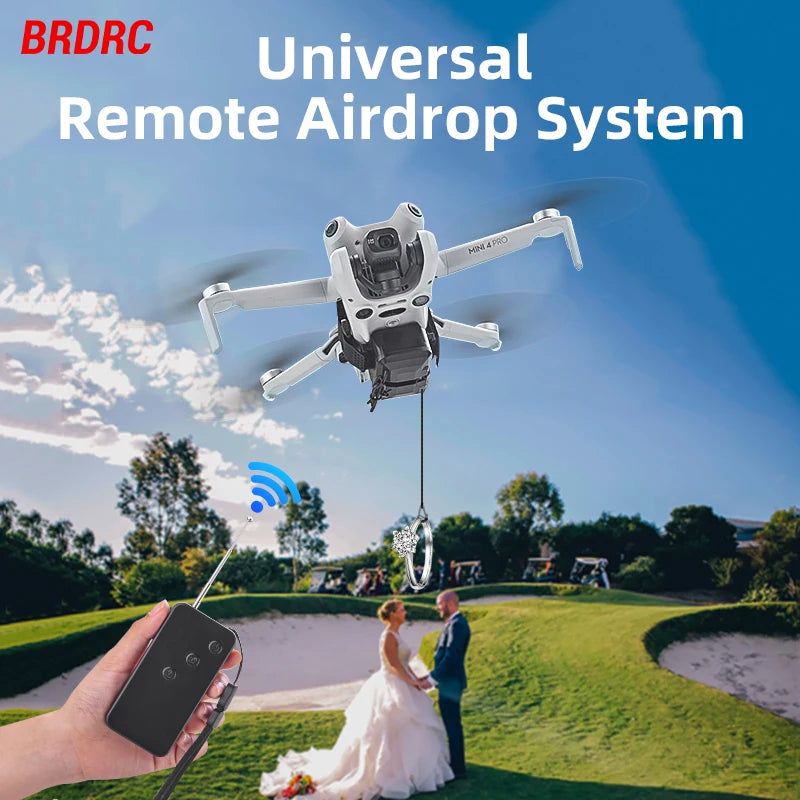 BRDRC Airdrop System for DJI Mini 4K/Mini 4 Pro/Air 3/Mini 3 Pro/Mavic 3/Mavic Pro Drone Thrower Fishing Life Rescue Send Gift
