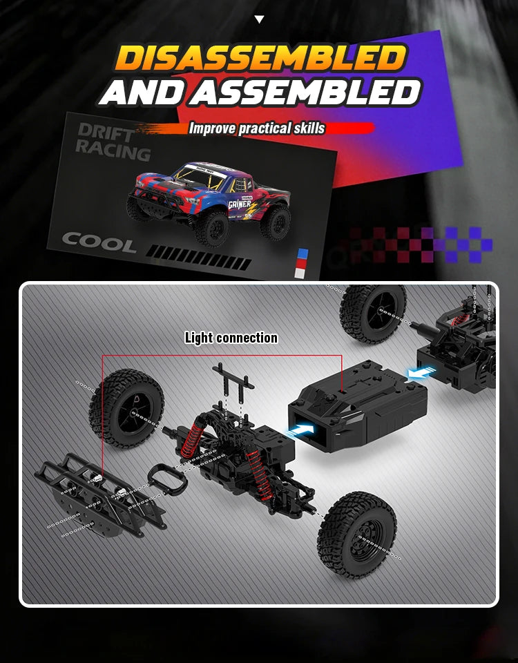 1/12 Rc Car Remote Control Climbing Vehicle with Light High-speed Wireless Model Radio-control Off-road Car Children Boys Gift