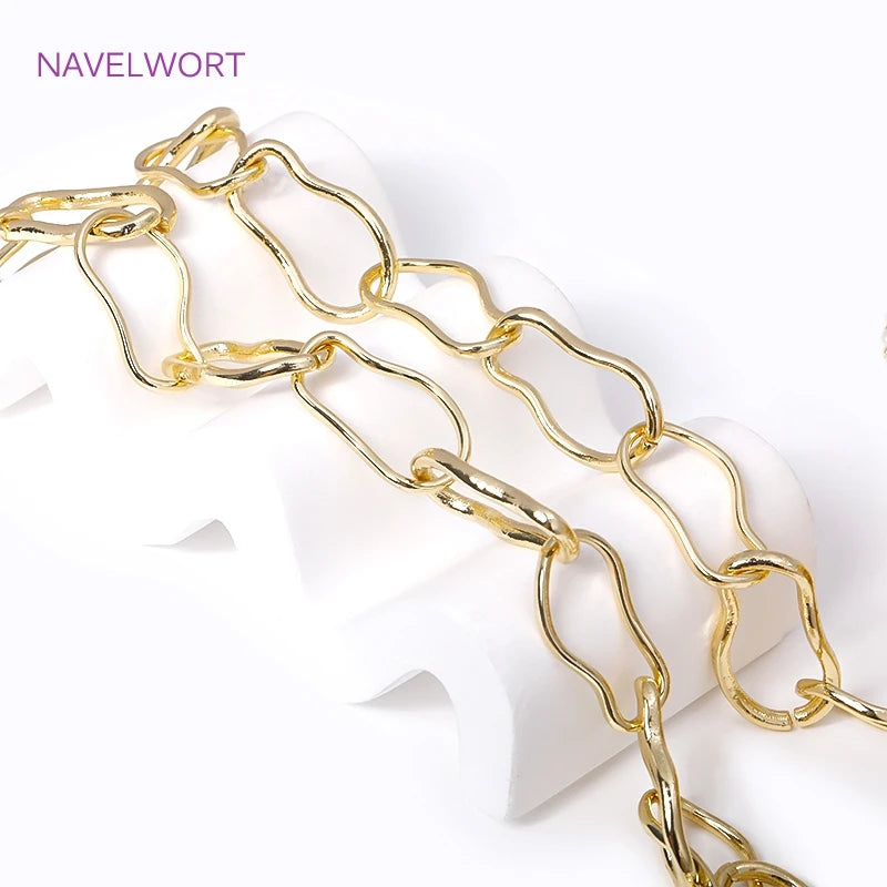 14K Gold-Plated Brass Jewelry-Making Chain
