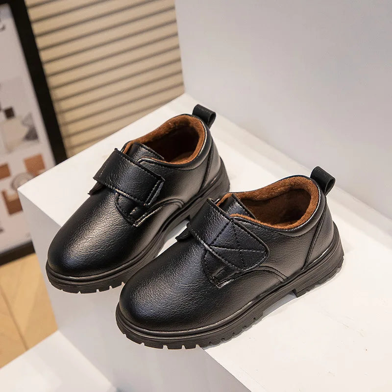 Boys’ Black Leather School Dress Shoes