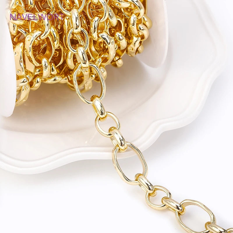 14K Gold-Plated Brass Jewelry-Making Chain