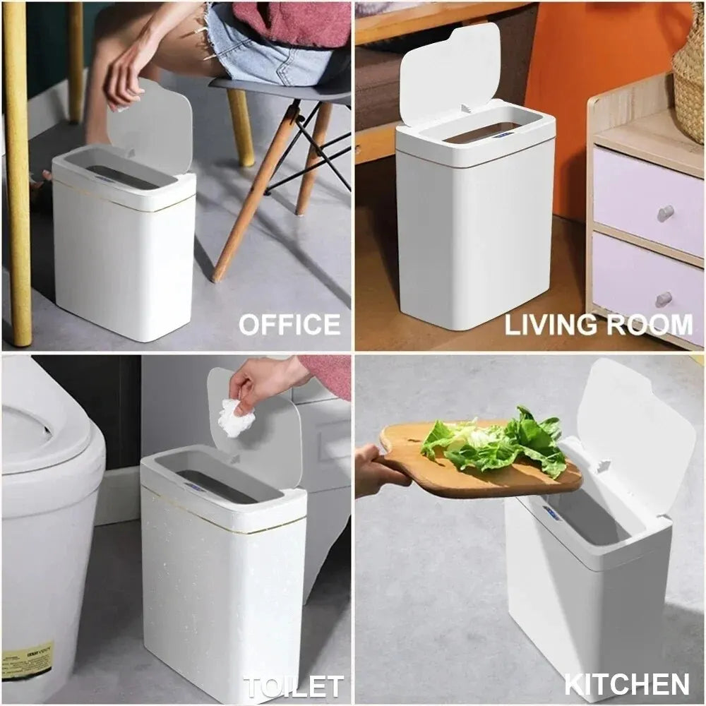 15L Touchless Smart Bathroom Trash Can