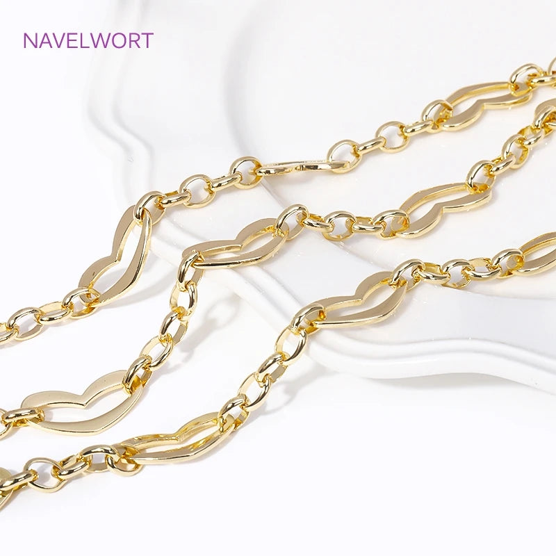 14K Gold-Plated Brass Jewelry-Making Chain