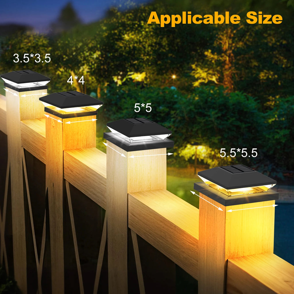 Solar LED Fence & Post Cap Lights – 1-Pack or 2-Pack
