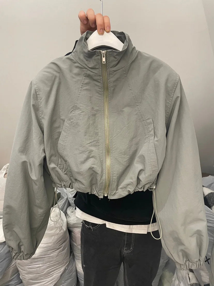 Women Stand Collar Sun Protection Cropped Jackets Solid Color Summer Elegant Streetwear Casual Loose Coats Female Chic Outerwear Padilla Innovations LLC