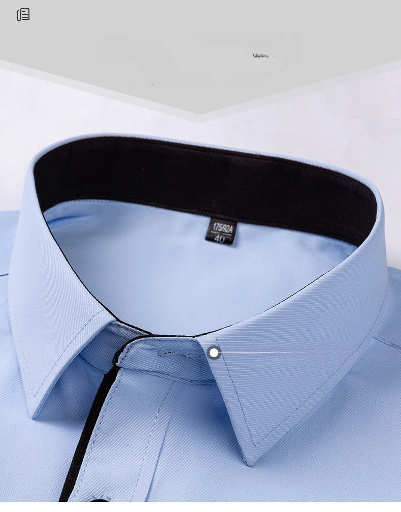 Camisa de vestir entallada de manga larga para hombre