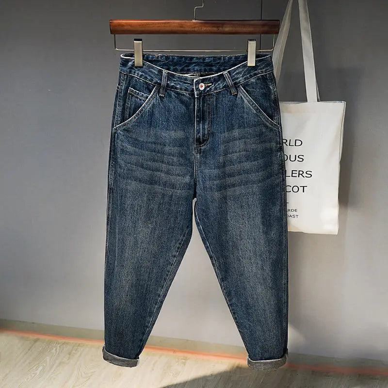 Men’s Japanese-Style Denim Cargo Pants