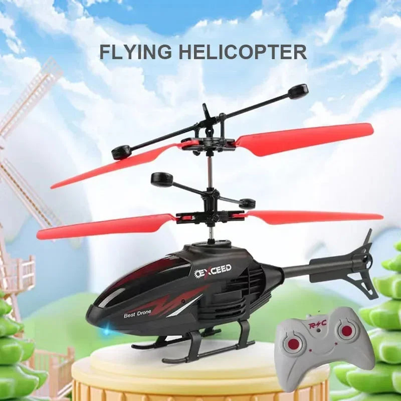 Crash Resistant Remote Control Aircraft Induction Helicopter Dual-mode Suspended Drone Toy with Lighting