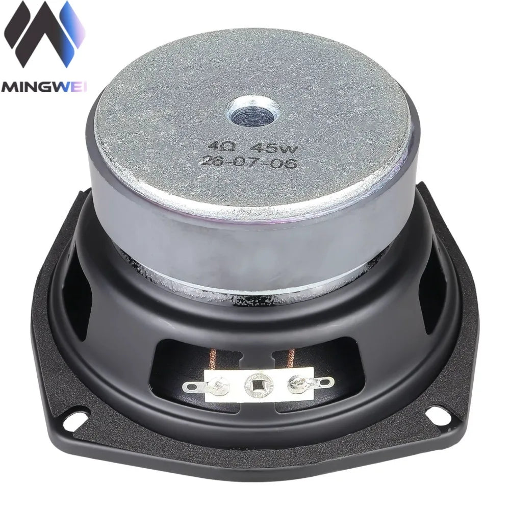MW Audio 4.5" Subwoofer 4 Ohm 40W, 25mm Voice Coil Long Throw High Performance Bass Woofer 120mm
