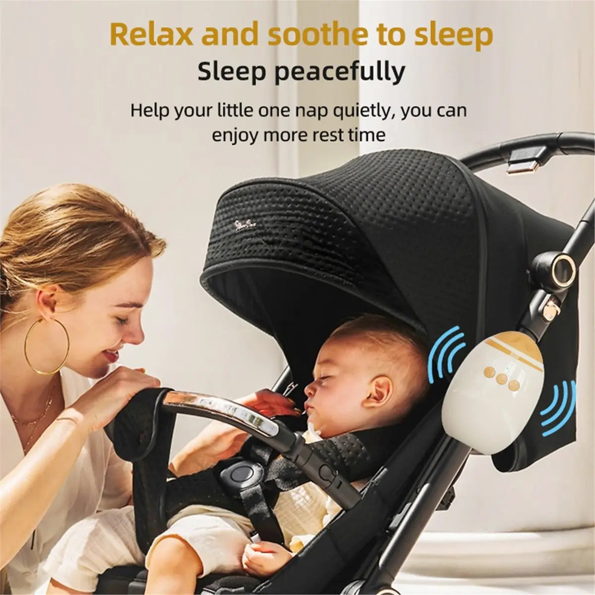 AB52 Automatic Infant Swing Sleep Soother with White Noise for Baby Stroller Rocker