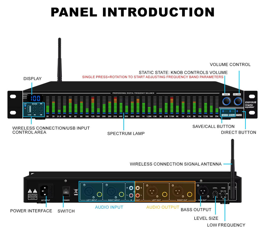 Ecualizador de audio digital de 31 bandas EQ31SUB