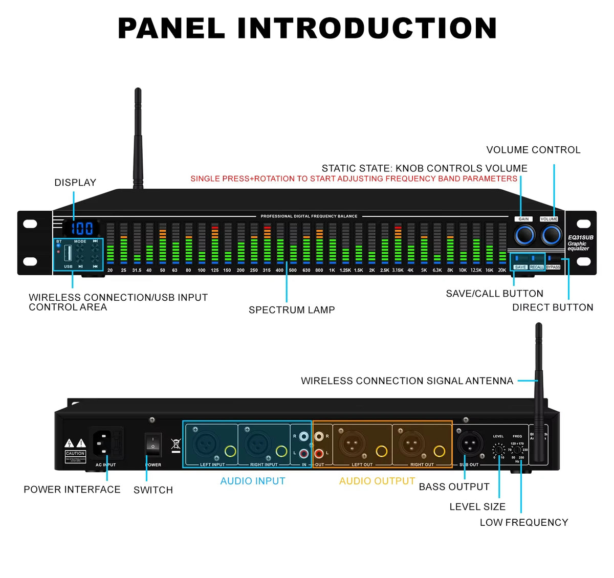 Ecualizador de audio digital de 31 bandas EQ31SUB