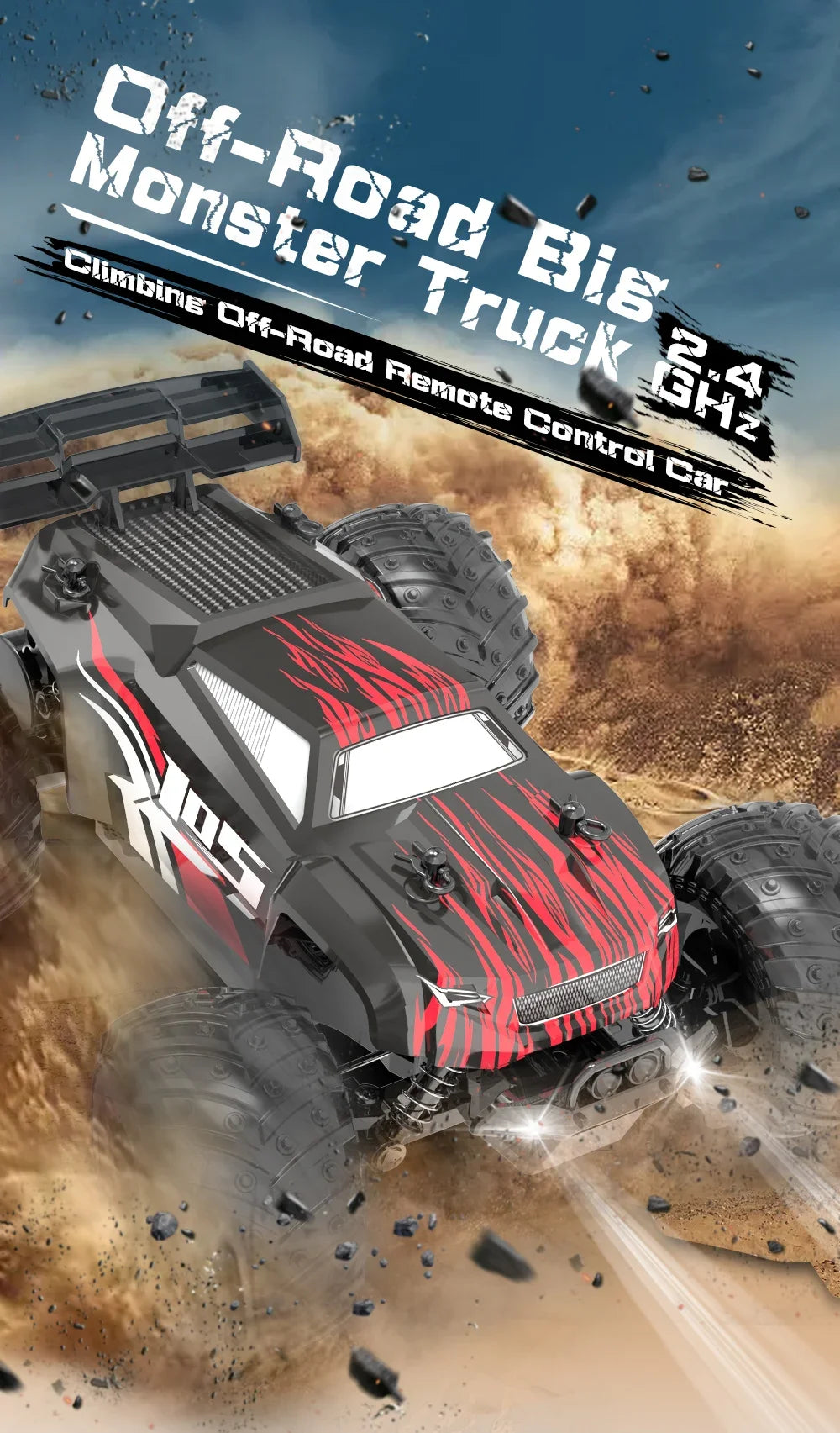 1:18 Remote Control Car 25KM/h with Led Lights 2.4G Inductor RC Off-Road Cars High Speed Brushless Motor Children Toys