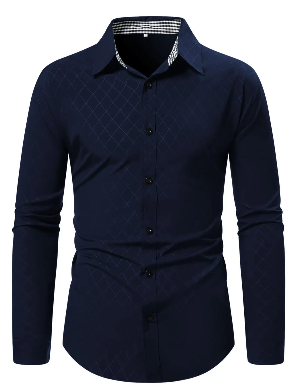 Camisa de manga larga con botones para hombre, estilo casual elegante
