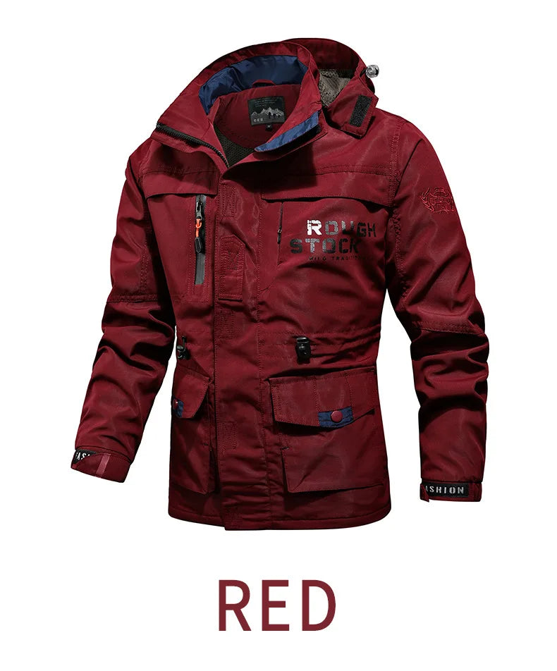Men’s Hooded Cargo Windbreaker Jacket
