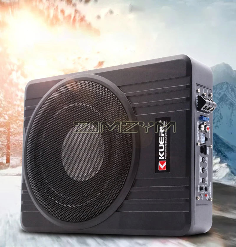12V High Power Active Subwoofer with Built-in Amplifier, 10"  8'' Slim Under-Seat Active Powered Car Truck Subwoofer
