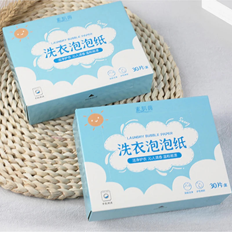 Eco-Friendly Disposable Laundry Soap Sheets - Super Concentrated, Fresh Scent for Underwear