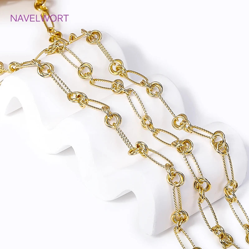 14K Gold-Plated Brass Jewelry-Making Chain