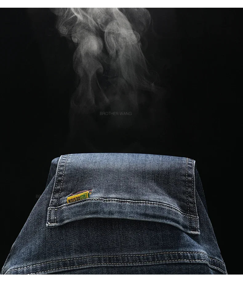 Men’s Classic Straight-Leg Jeans – Blue or Dark Gray