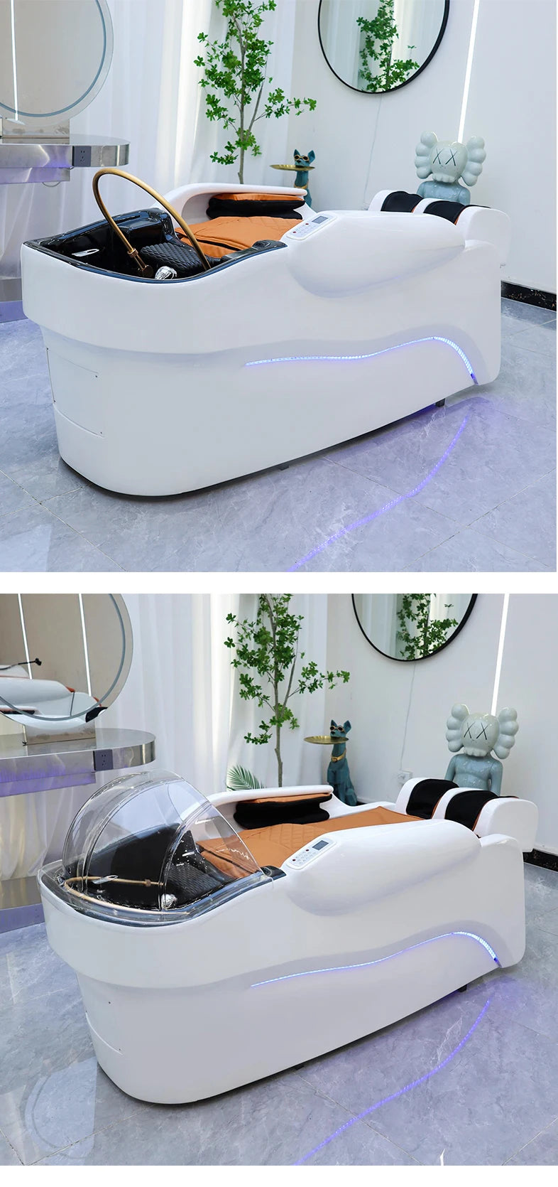 Ceramic Shampoo Station with Massage Bed