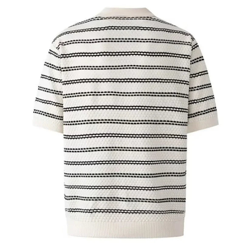 Men’s Striped Short-Sleeve Polo Shirt