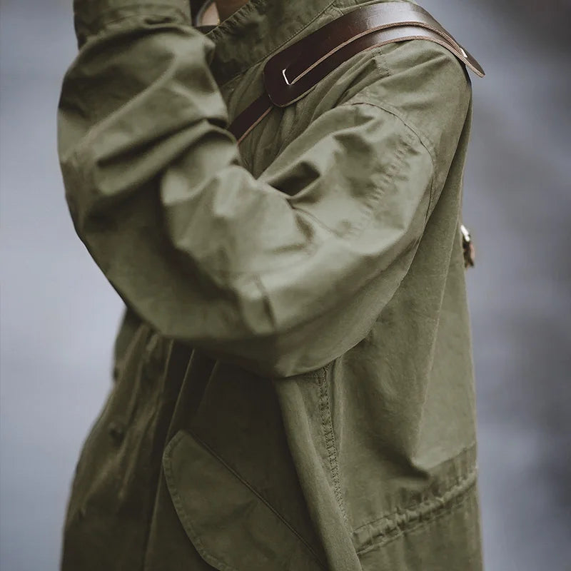 MADEN Men’s Vintage M65 Fishtail Trench Coat
