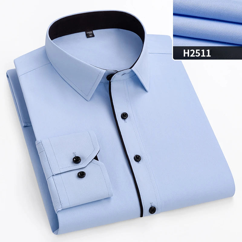 Men’s Slim-Fit Long-Sleeve Business Shirt