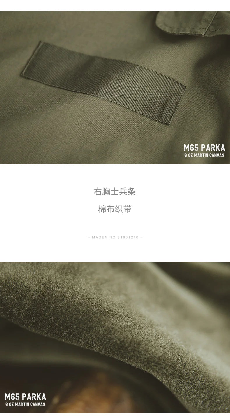 MADEN Men’s Vintage M65 Fishtail Trench Coat