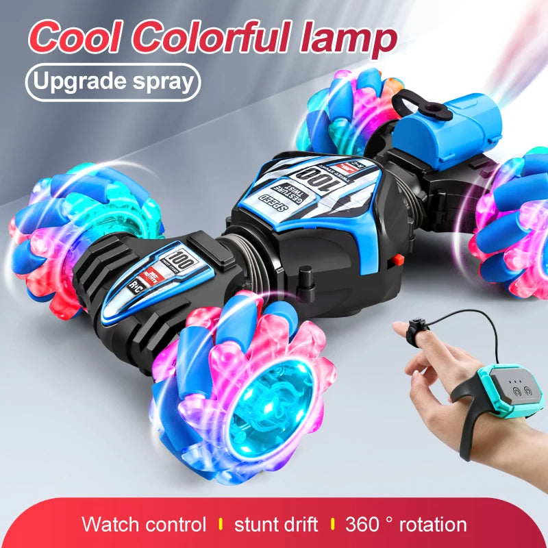 Top RC Stunt Car 2.4G Remote Control Cars RC Watch Gesture Sensor LED Rotation Gift Electronic Toy for Kids Boys