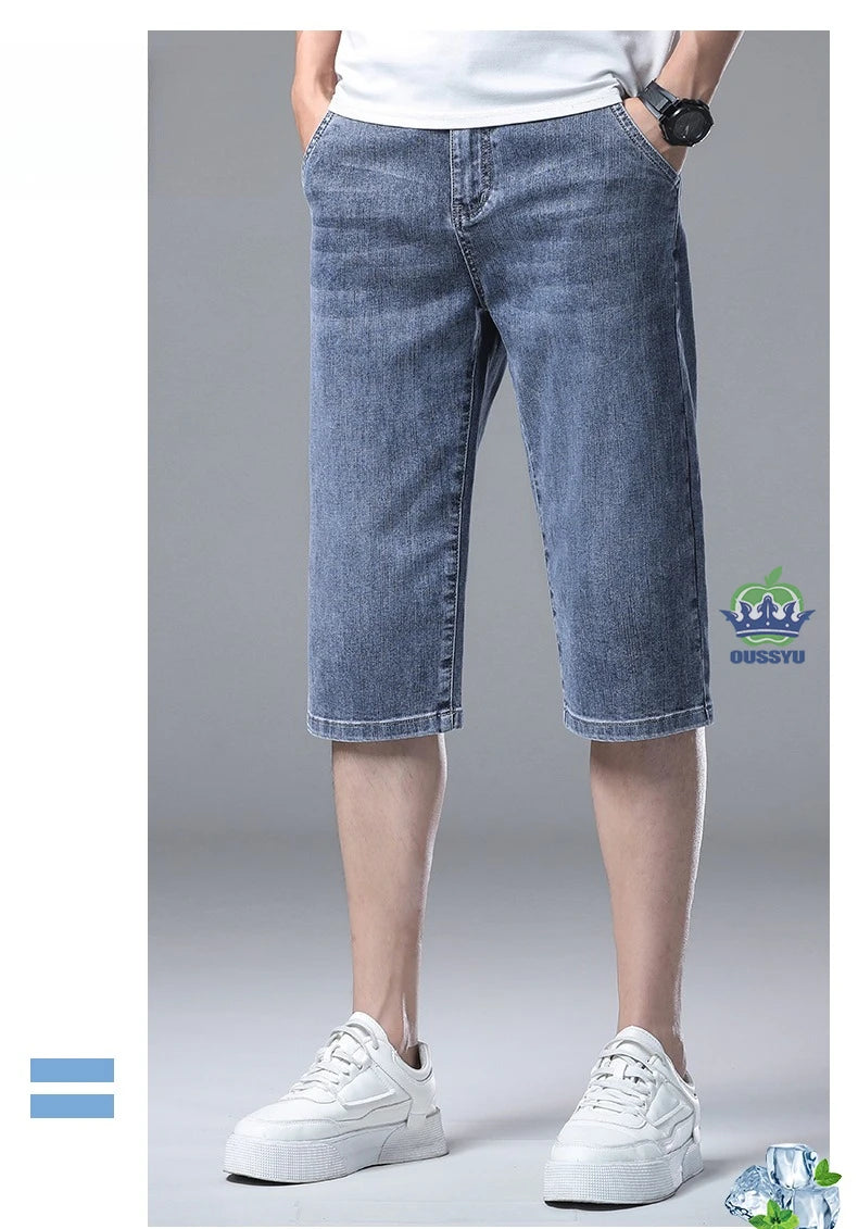 Men’s Baggy Denim Cargo Shorts – 3/4 Length