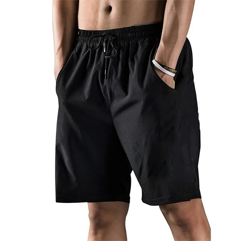 Men’s Drawstring Knee-Length Sports Shorts