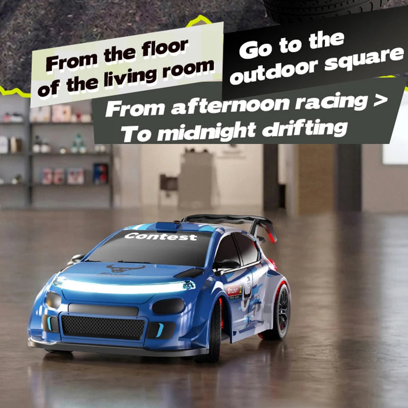 1:24 Remote Control Rally Car,4WD High Speed Remote Control Cars with LED Lights,Drift Car for Boys