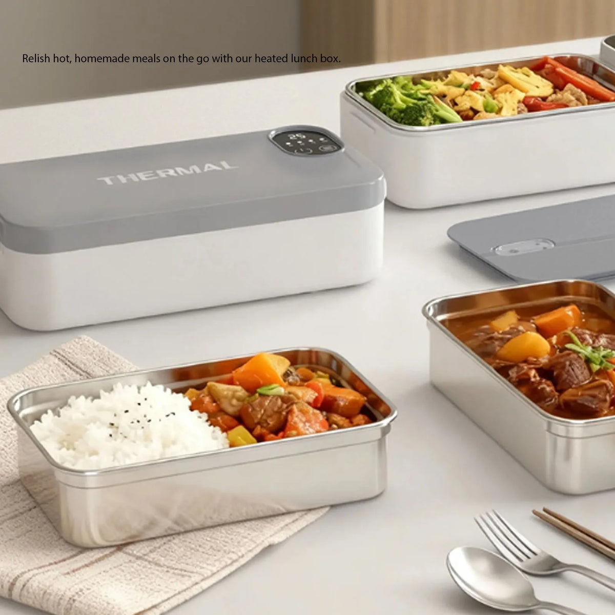 Digital Food Warmer Lunch Box – 304 Stainless Steel
