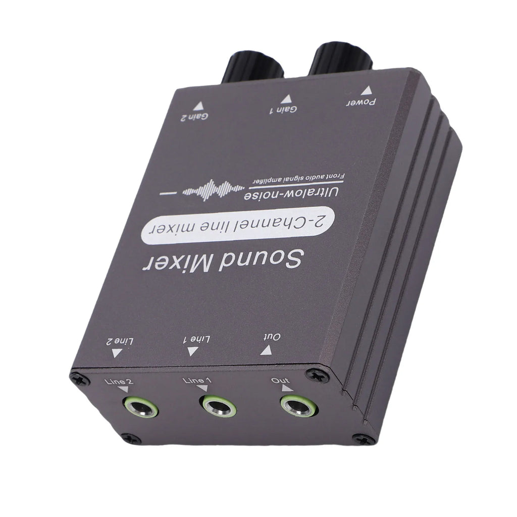 Mezclador/conmutador de audio estéreo de 2 canales y 3,5 mm