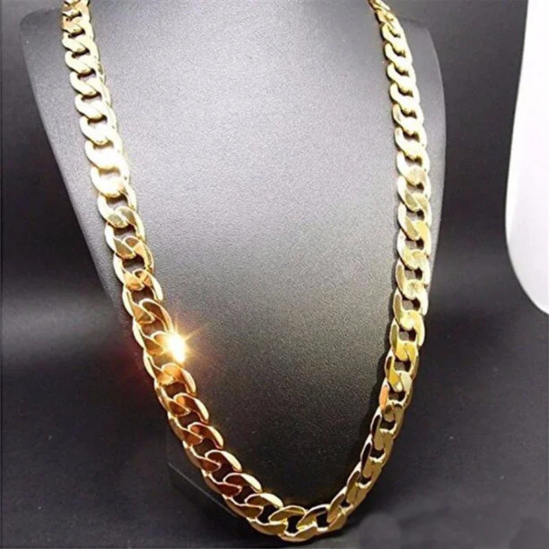 10mm Gold-Color Heavy Chain Necklace