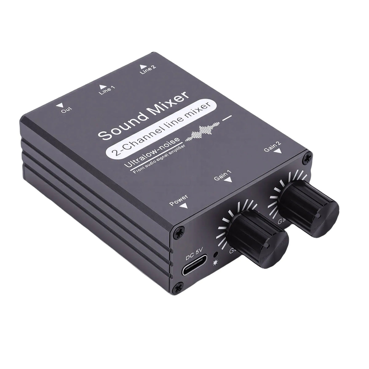 Mezclador/conmutador de audio estéreo de 2 canales y 3,5 mm