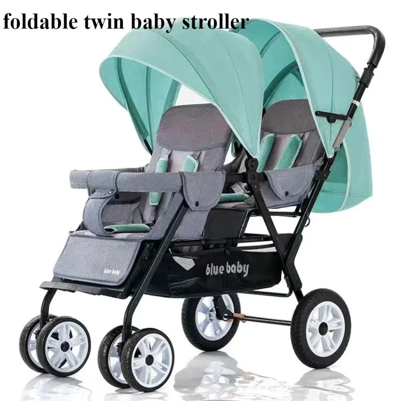 Foldable Tandem Double Baby Stroller