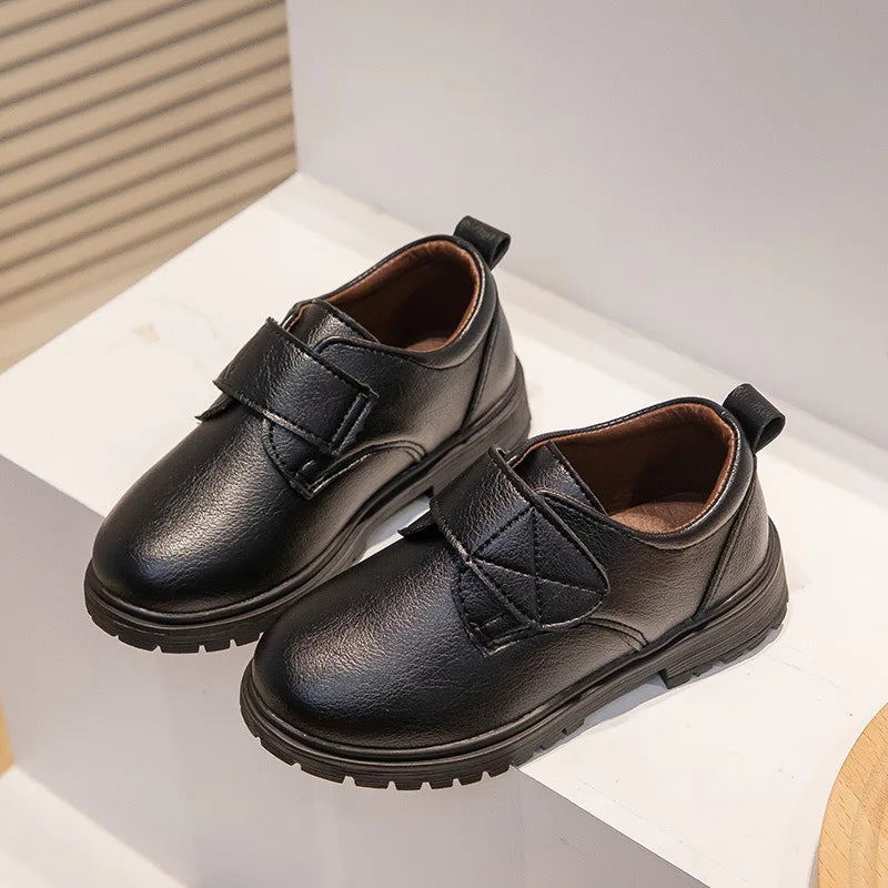 Boys’ Black Leather School Dress Shoes
