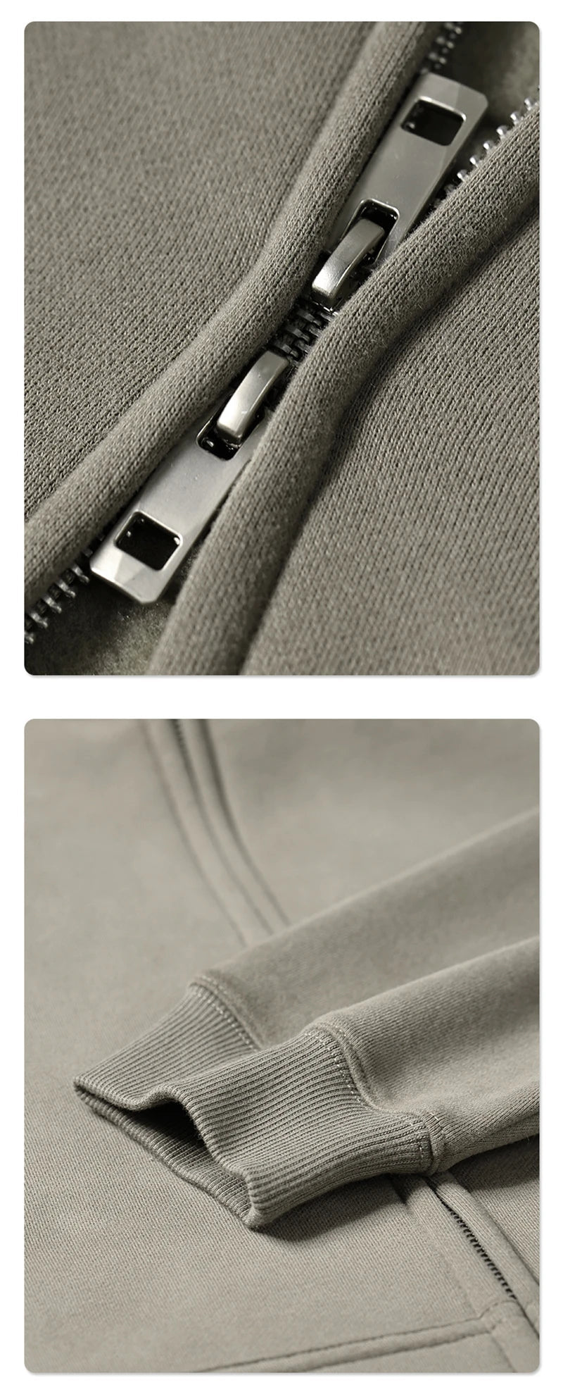 ZODF New Men Double Headed Zipper Fleece Hoodies Unisex Loose Basic Solid Warm Hooded Sweatshirts Coats For Winter HY0633 Padilla Innovations LLC