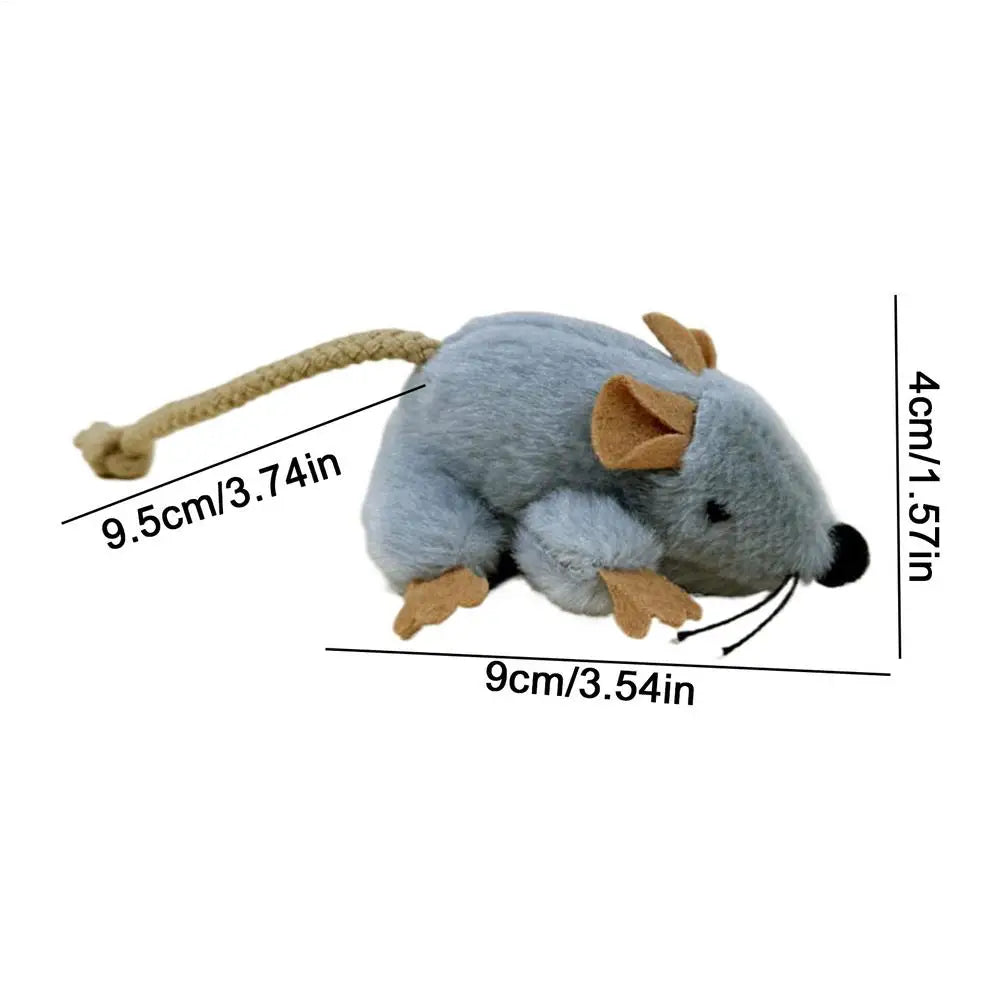 Interactive Plush Mouse Cat Toy with Sound