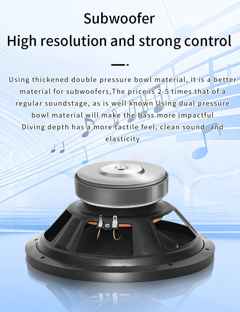 Peak 800W car subwoofer with active built-in amplifier, stunning heavy bass, car trunk subwoofer with high power