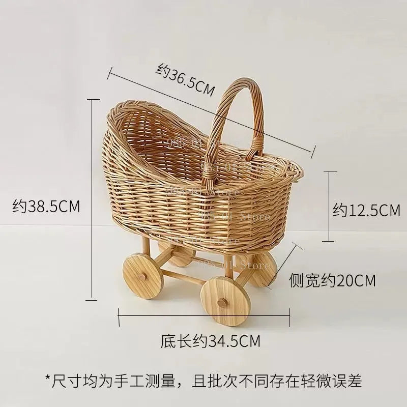 Handwoven Wicker Baby Bassinet & Storage Basket
