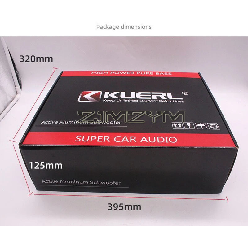 12V High Power Active Subwoofer with Built-in Amplifier, 10"  8'' Slim Under-Seat Active Powered Car Truck Subwoofer