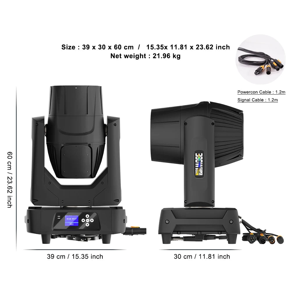 380W 19R IP65 RGB Ring DMX Moving Head Beam Light
