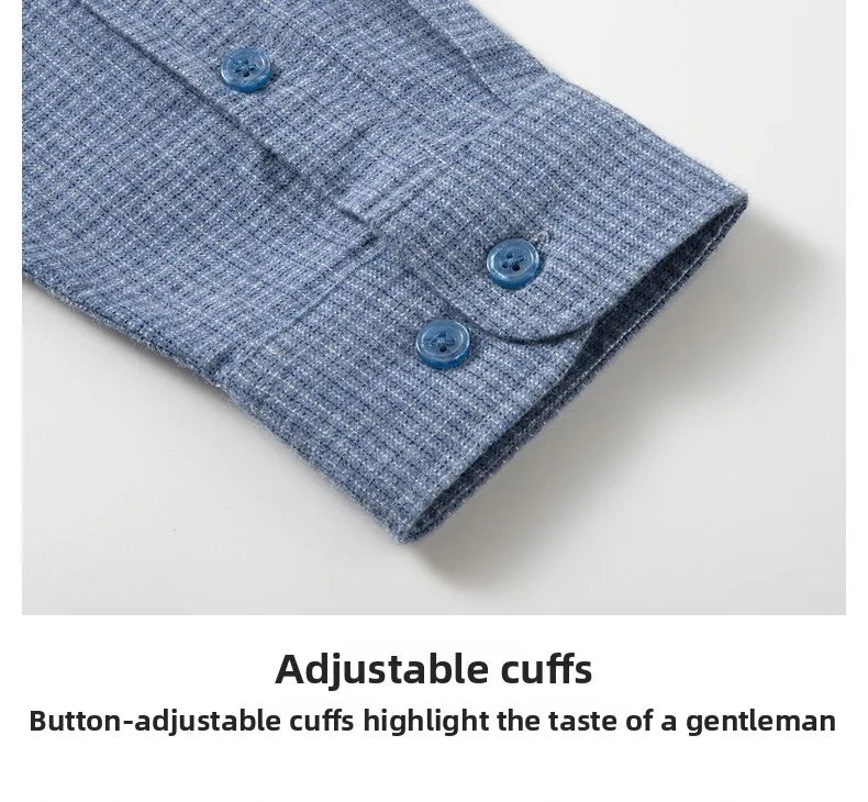 Camisa de algodón a cuadros resistente a las arrugas para hombre