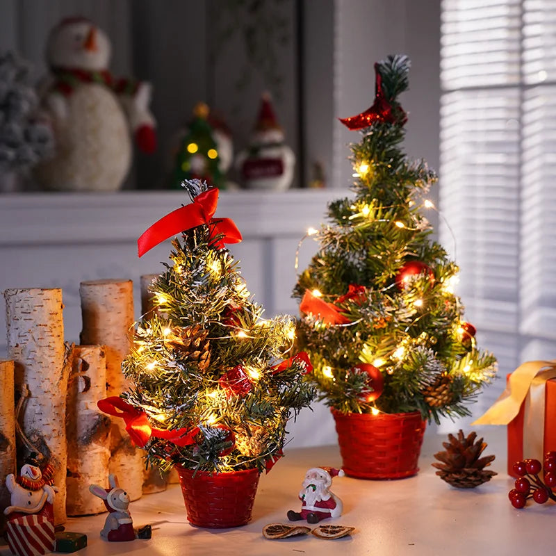 Mini Artificial Christmas Tree – 20/30/40 cm, Lighted & Unlighted Options