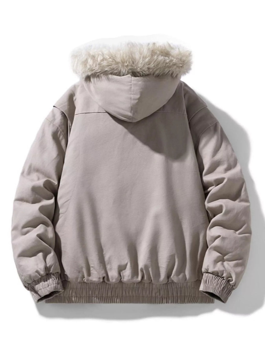 Men's plus size thick hooded zip-up winter coat, view 2