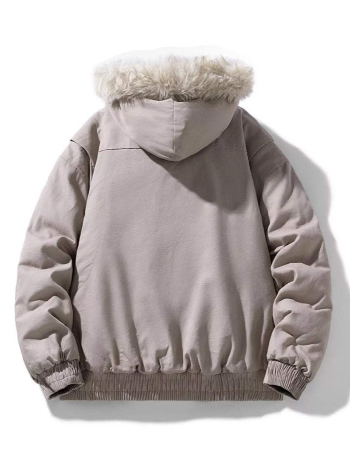 Men's plus size thick hooded zip-up winter coat, view 2