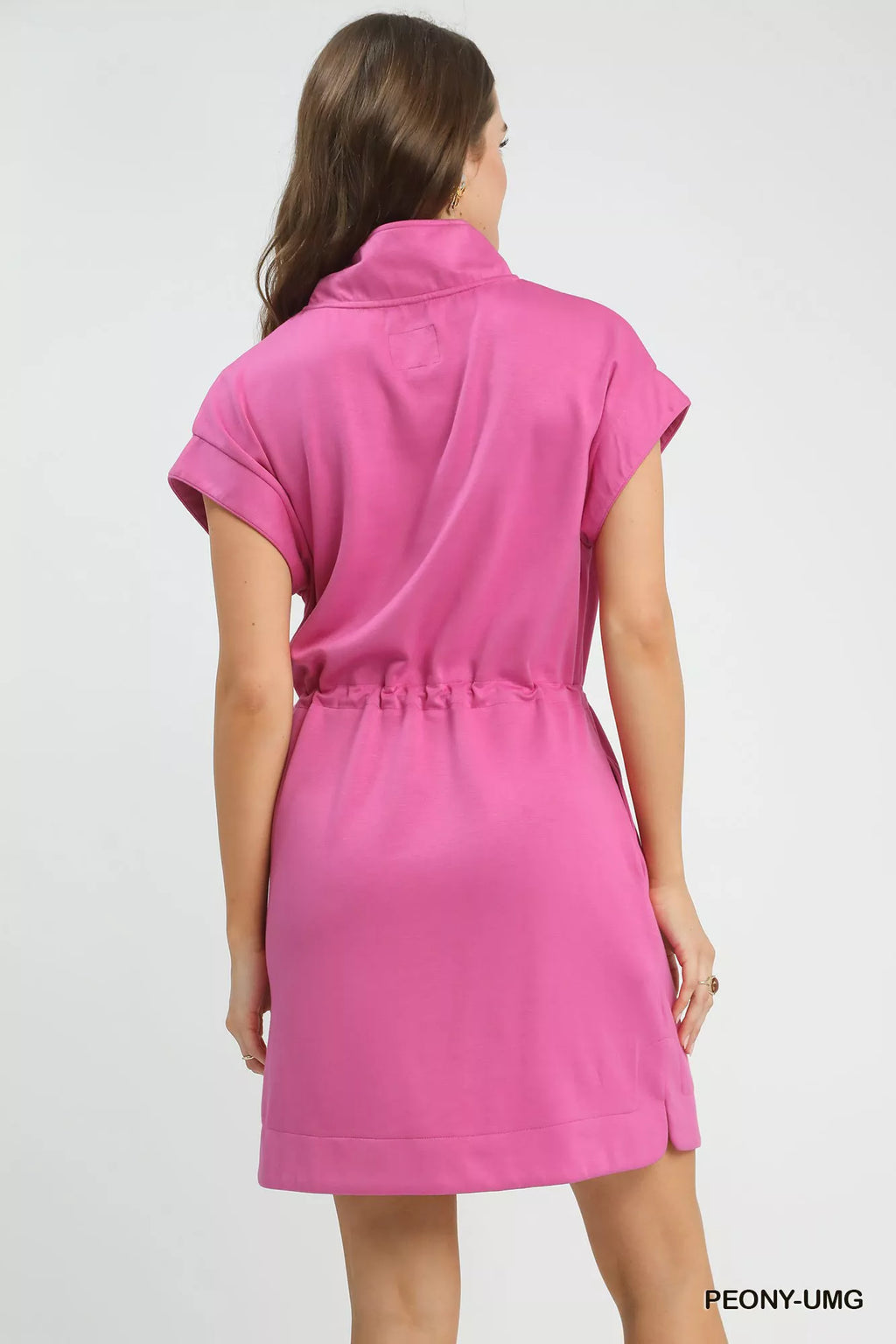 Umgee Dolman sleeve zip detail dress featuring a relaxed fit, casual style, and trendy design, perfect for everyday wear.